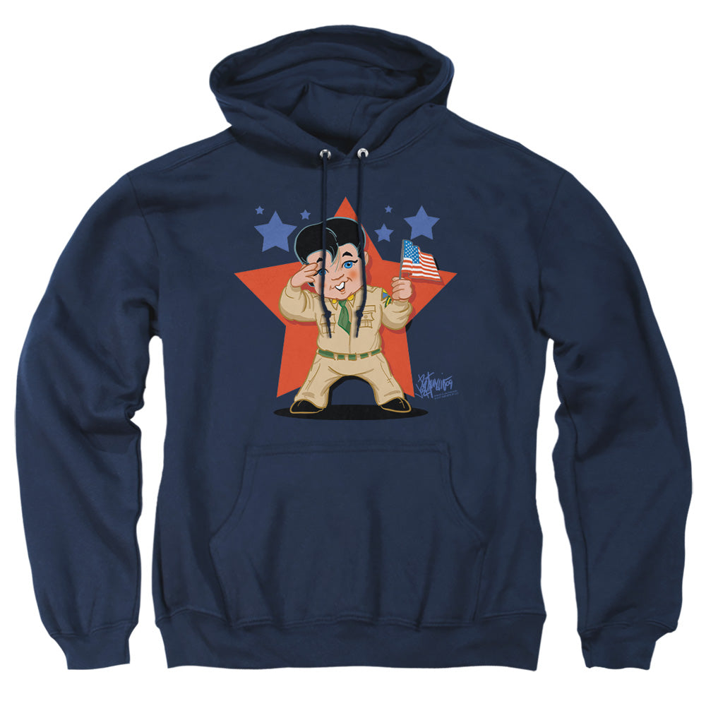 Elvis Presley Lil G I Mens Hoodie Navy Officially Licensed