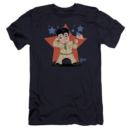 Elvis Presley Lil G I Premium Bella Canvas Slim Fit Mens T Shirt Navy