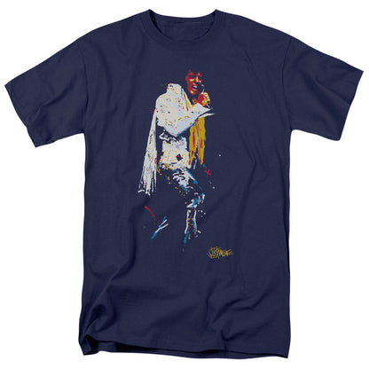 Elvis Presley Yellow Scarf Mens T Shirt Navy