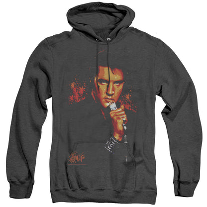 Elvis Presley Trouble Heather Mens Hoodie Black Officially Licensed