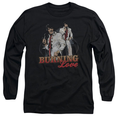 Elvis Presley Burning Love Mens Long Sleeve Shirt Black