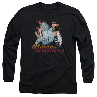 Elvis Presley Always On My Mind Mens Long Sleeve Shirt Black Officially Licensed Officially Licensed