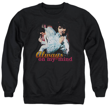 Elvis Presley Always On My Mind Mens Crewneck Sweatshirt Black