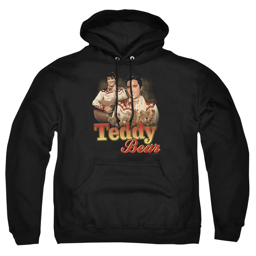 Elvis Presley Teddy Bear Mens Hoodie Black Officially Licensed