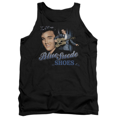 Elvis Presley Blue Suede Shoes Mens Tank Top Shirt Black