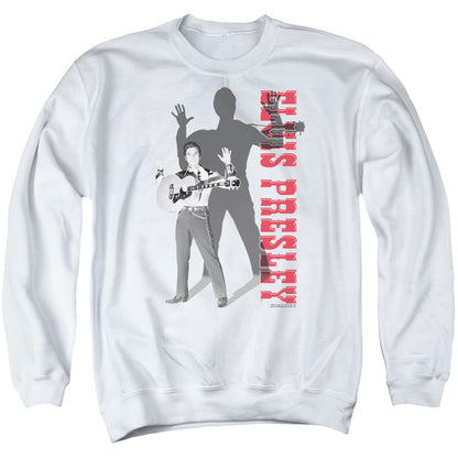 Elvis Presley Look No Hands Mens Crewneck Sweatshirt White