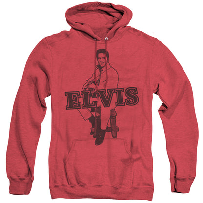 Elvis Presley Jamming Heather Mens Hoodie Red Officially Licensed