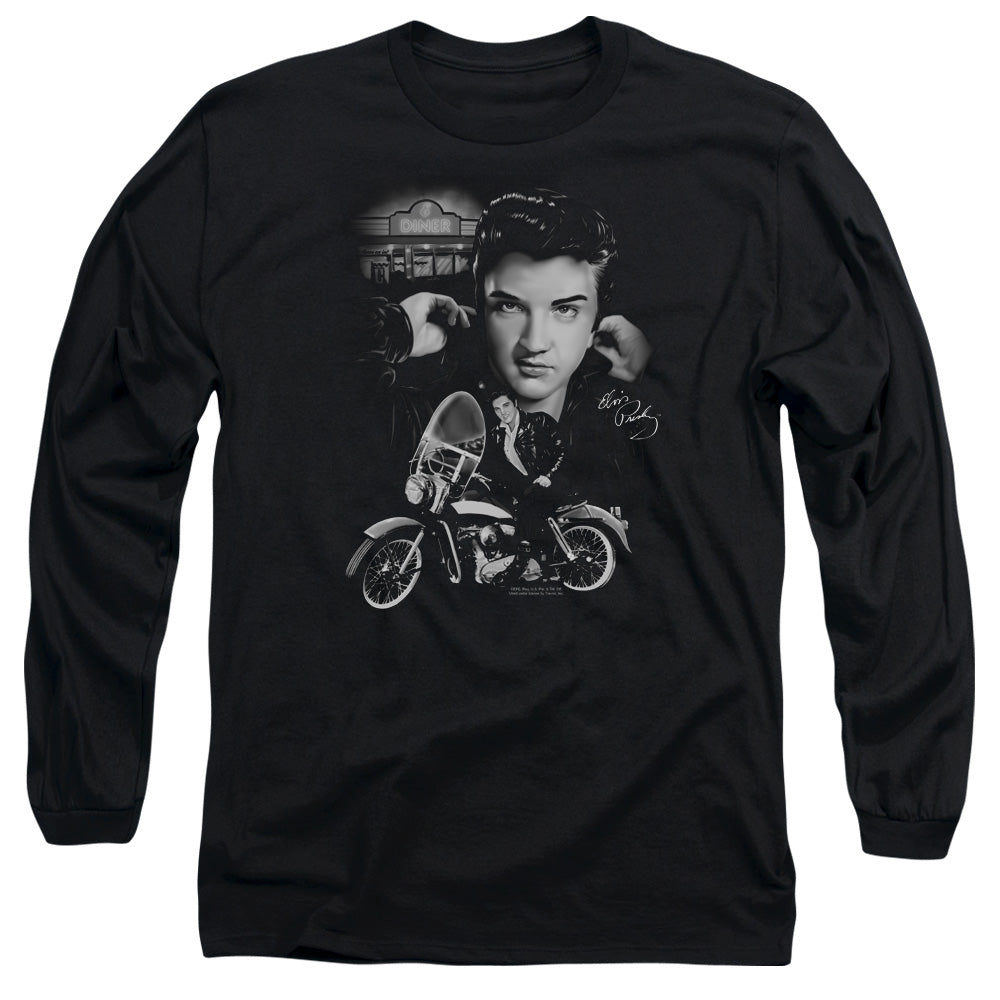 Elvis Presley The King Rides Again Mens Long Sleeve Shirt Black