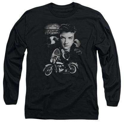 Elvis Presley The King Rides Again Mens Long Sleeve Shirt Black