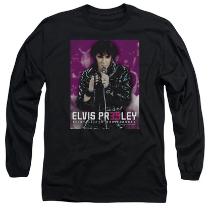 Elvis Presley 35 Leather Mens Long Sleeve Shirt Black Officially Licensed Officially Licensed