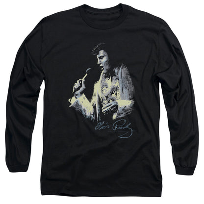 Elvis Presley Painted King Mens Long Sleeve Shirt Black Officially Licensed Officially Licensed