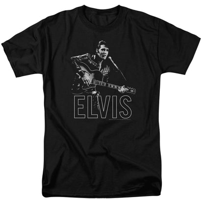 Elvis Presley Guitar In Hand Mens T Shirt Black