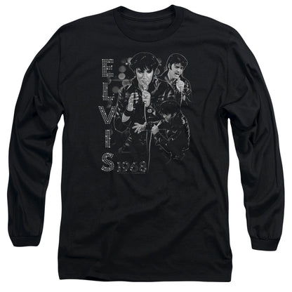 Elvis Presley Leathered Mens Long Sleeve Shirt Black Officially Licensed Officially Licensed
