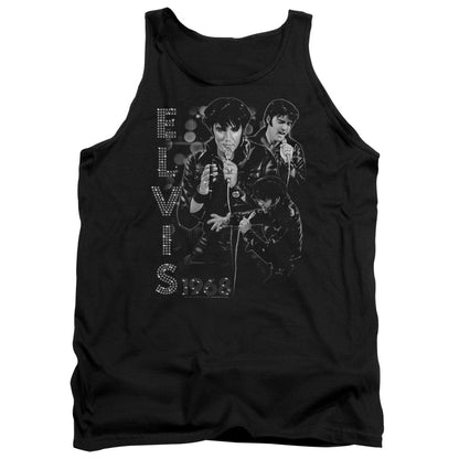 Elvis Presley Leathered Mens Tank Top Shirt Black