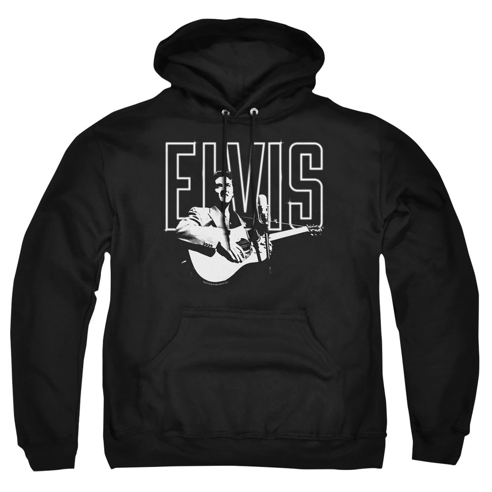 Elvis Presley White Glow Mens Hoodie Black Officially Licensed