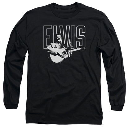 Elvis Presley White Glow Mens Long Sleeve Shirt Black Officially Licensed Officially Licensed