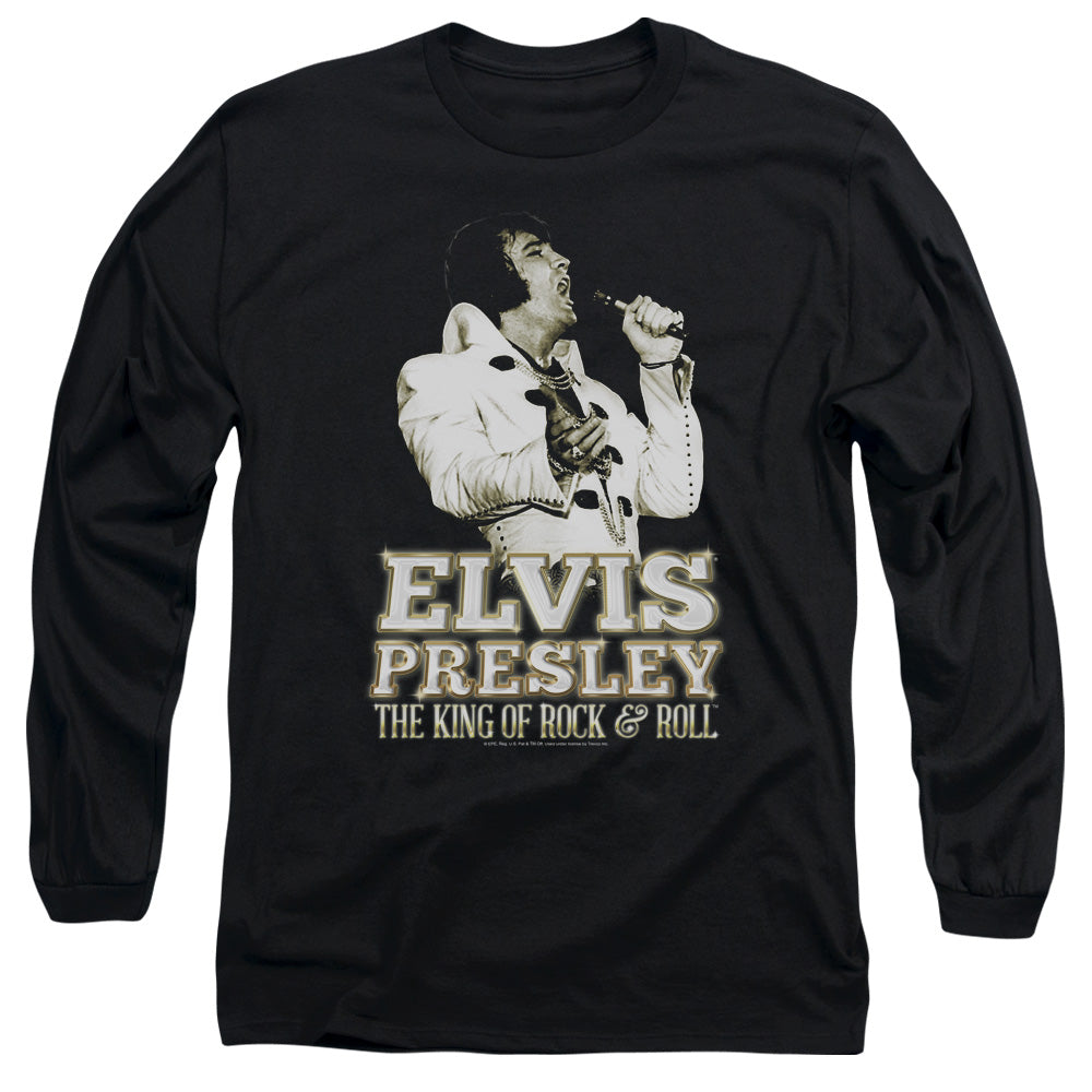 Elvis Presley Golden Mens Long Sleeve Shirt Black