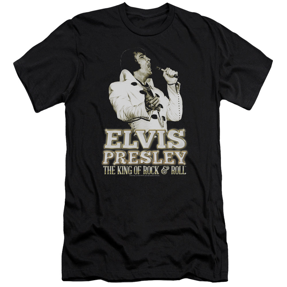 Elvis Presley Golden Premium Bella Canvas Slim Fit Mens T Shirt Black