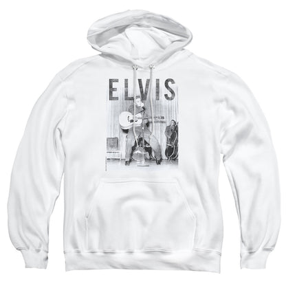 Elvis Presley With The Band Mens Hoodie White Officially Licensed
