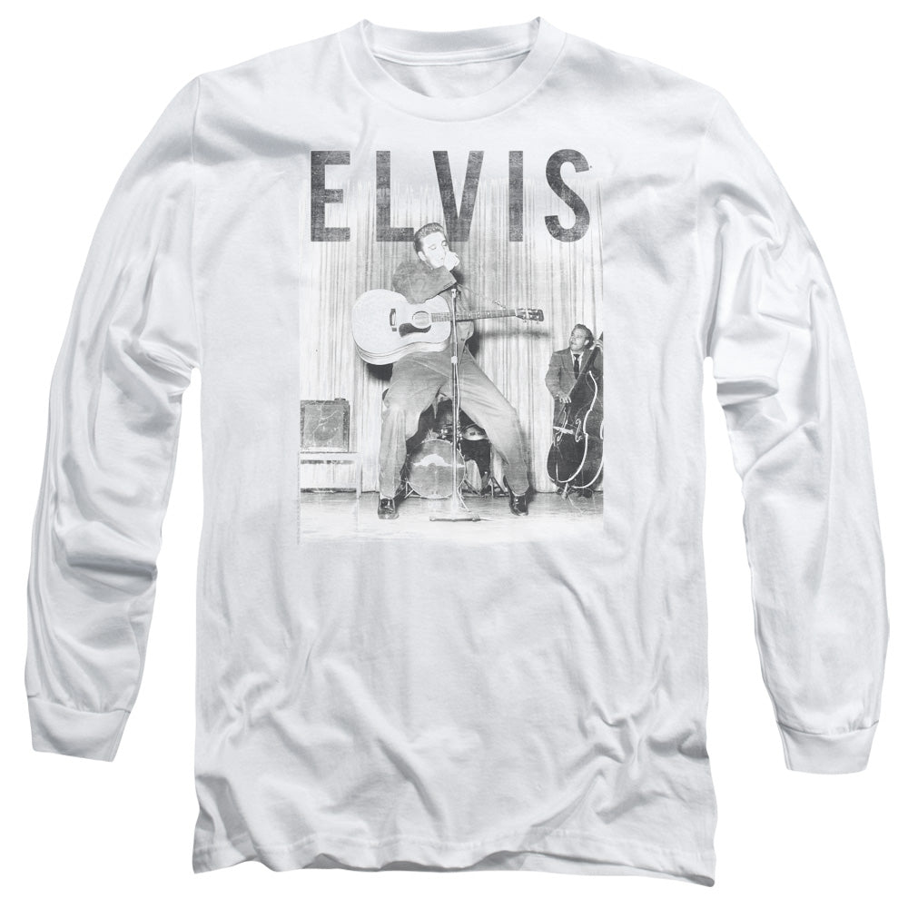 Elvis Presley With The Band Mens Long Sleeve Shirt White