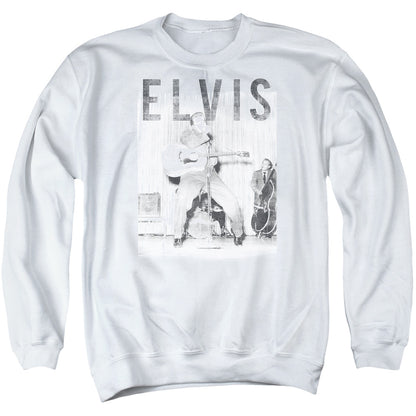 Elvis Presley With The Band Mens Crewneck Sweatshirt White