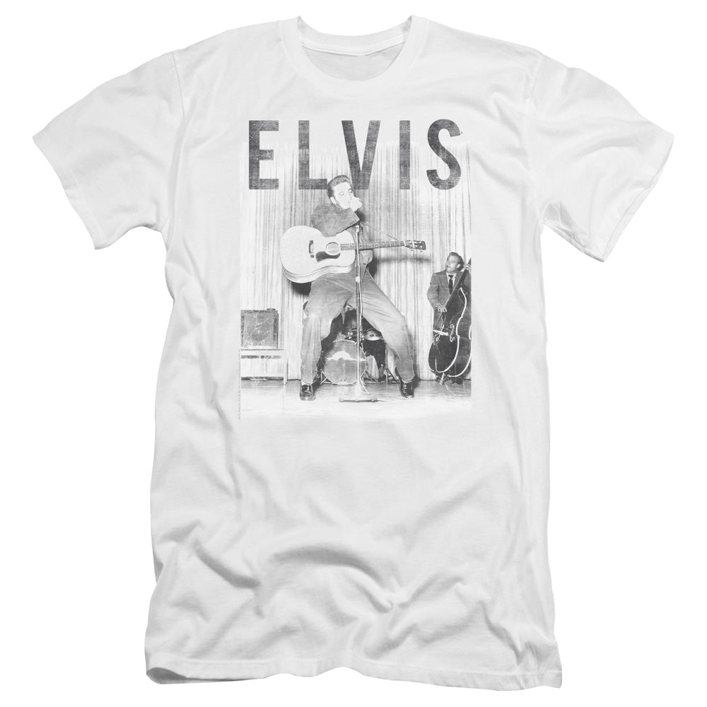 Elvis Presley With The Band Premium Bella Canvas Slim Fit Mens T Shirt White