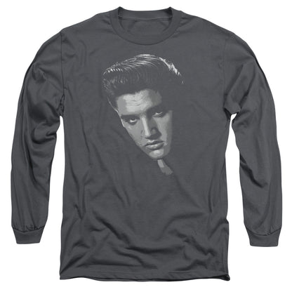 Elvis Presley American Idol Mens Long Sleeve Shirt Charcoal Officially Licensed Officially Licensed