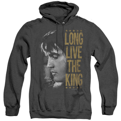 Elvis Presley Long Live The King Heather Mens Hoodie Black Officially Licensed
