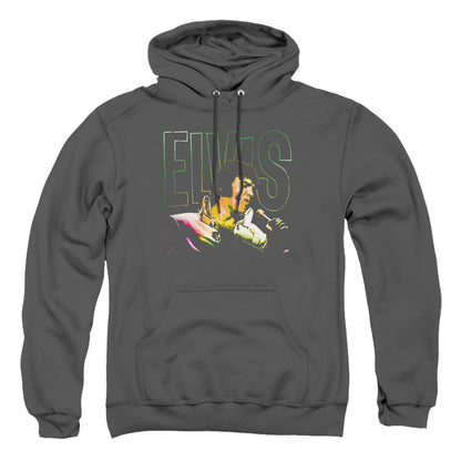 Elvis Presley Multicolored Mens Hoodie Charcoal Officially Licensed