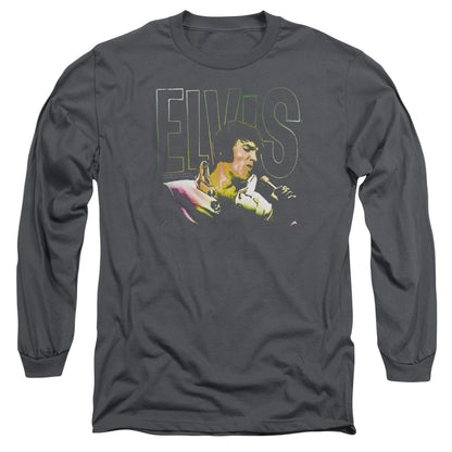 Elvis Presley Multicolored Mens Long Sleeve Shirt Charcoal Officially Licensed Officially Licensed
