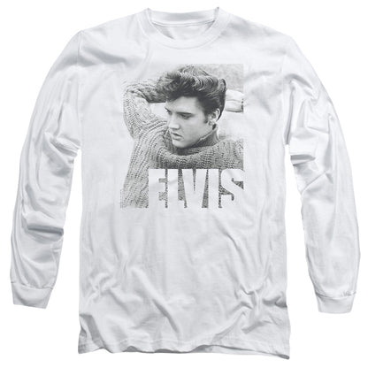 Elvis Presley Relaxing Mens Long Sleeve Shirt White Officially Licensed Officially Licensed