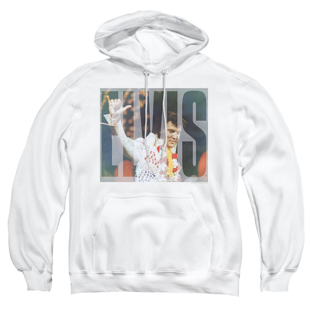 Elvis Presley Aloha Knockout Mens Hoodie White Officially Licensed