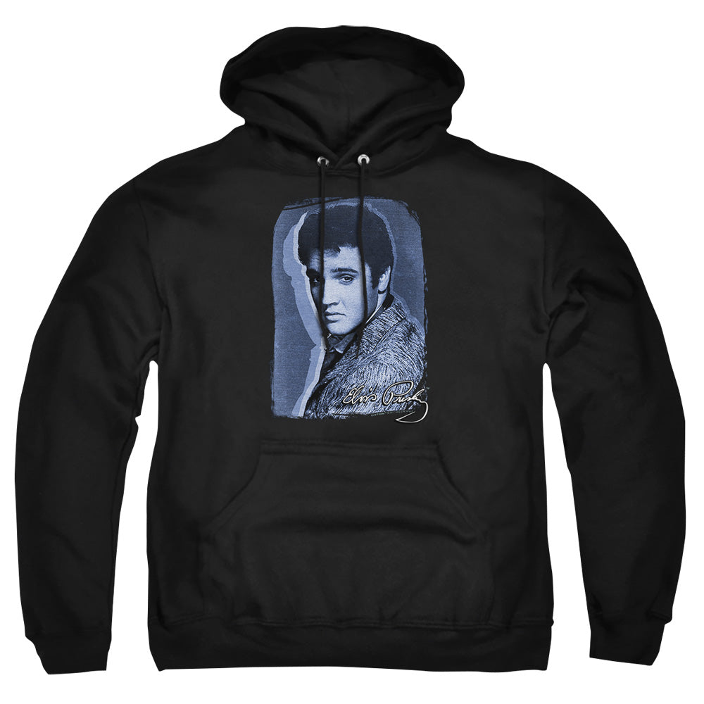 Elvis Presley Overlay Mens Hoodie Black Officially Licensed