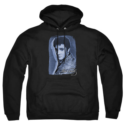 Elvis Presley Overlay Mens Hoodie Black Officially Licensed