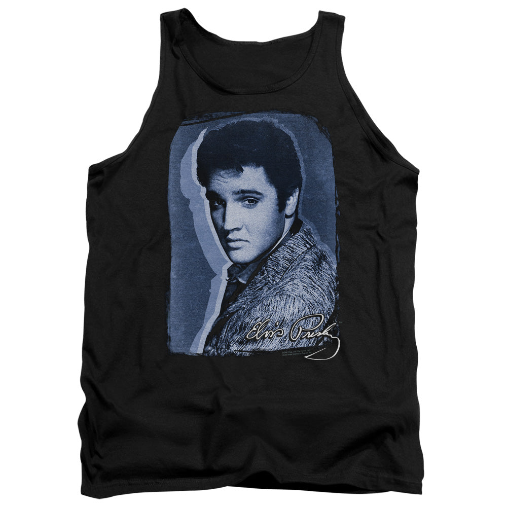 Elvis Presley Overlay Mens Tank Top Shirt Black