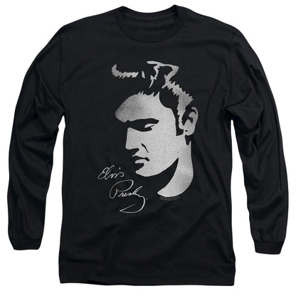 Elvis Presley Simple Face Mens Long Sleeve Shirt Black Officially Licensed Officially Licensed