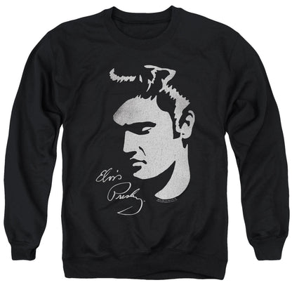 Elvis Presley Simple Face Mens Crewneck Sweatshirt Black