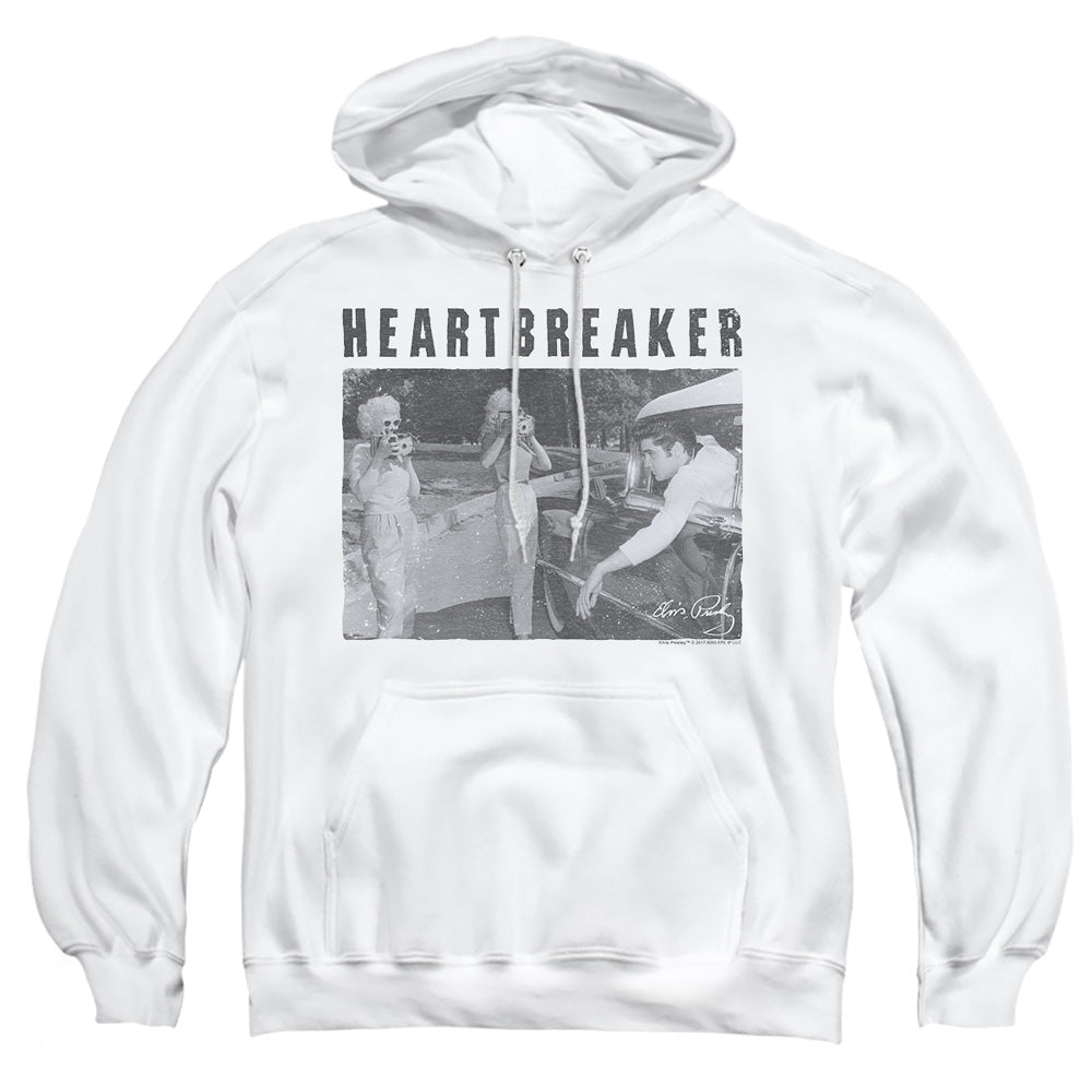Elvis Presley Heartbreaker Mens Hoodie White Officially Licensed