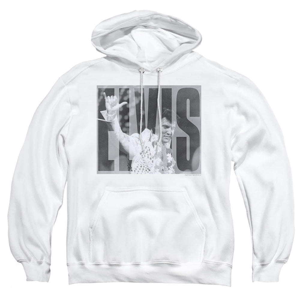 Elvis Presley Aloha Gray Mens Hoodie White Officially Licensed