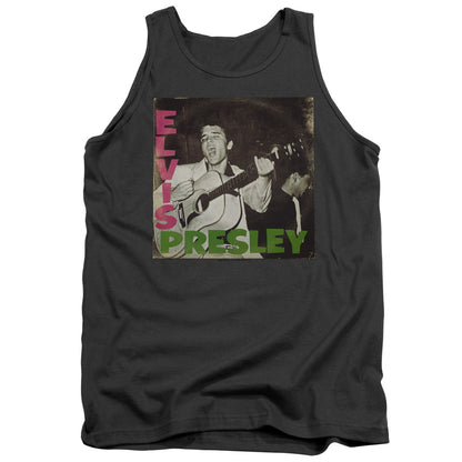 Elvis Presley First Lp Mens Tank Top Shirt Charcoal