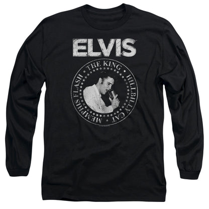 Elvis Presley Rock King Mens Long Sleeve Shirt Black Officially Licensed Officially Licensed