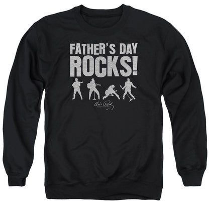 Elvis Presley Fathers Day Rocks Mens Crewneck Sweatshirt Black