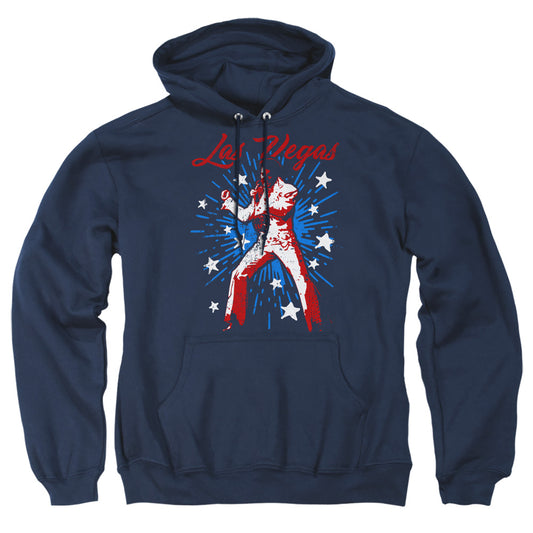 Elvis Presley Vegas Superstar Mens Hoodie Navy Officially Licensed