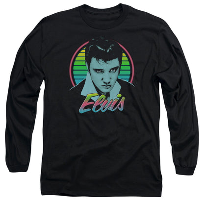 Elvis Presley Neon King Mens Long Sleeve Shirt Black Officially Licensed Officially Licensed
