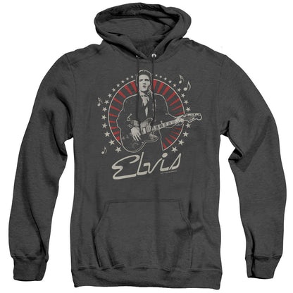 Elvis Presley Stars Heather Mens Hoodie Black Officially Licensed
