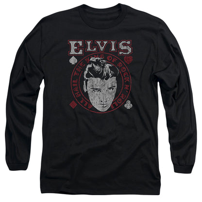 Elvis Presley Hail The King Mens Long Sleeve Shirt Black Officially Licensed Officially Licensed