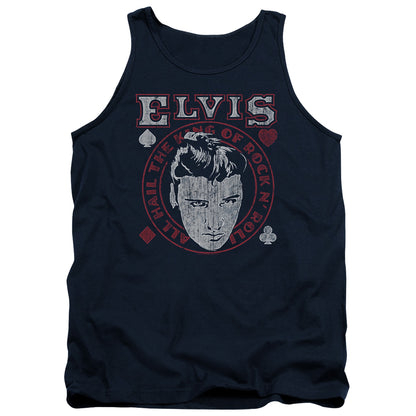 Elvis Presley Hail The King Mens Tank Top Shirt Navy