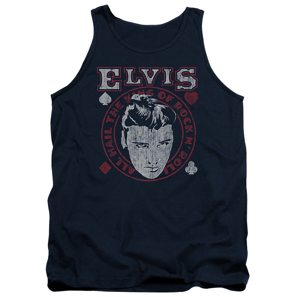 Elvis Presley Hail The King Mens Tank Top Shirt Navy