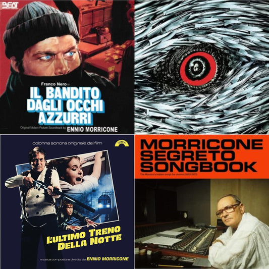 Ennio Morricone - Blue-Eyed Bandit (Il Bandito Dagli Occhi Azzurri) Ost & L’Ultimo Treno Della Notte (Yellow LP Vinyl) & Morricone Segreto Songbook (1962-1973) (2LP) & Bird With The Crystal Plumage (140G/Crystal Clear LP Vinyl)