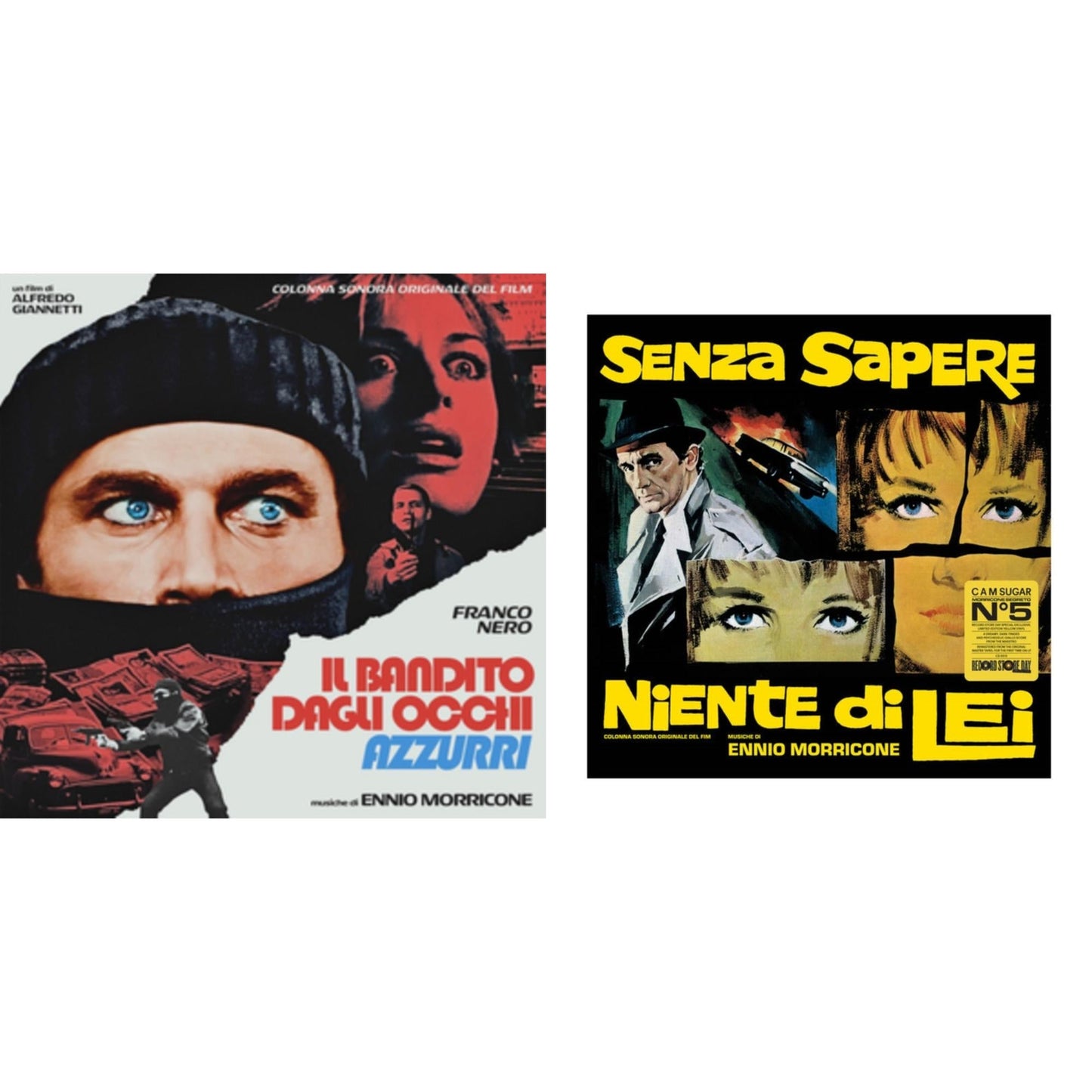 Ennio Morricone - Blue-Eyed Bandit (Il Bandito Dagli Occhi Azzurri) Ost (Blue LP Vinyl) (Rsd) & Senza Sapere Niente Di Lei (Yellow LP Vinyl)